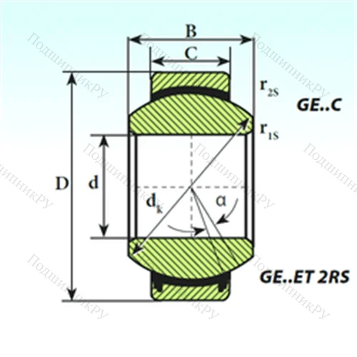 Подшипник скольжения сферический GE 50 ET 2RS