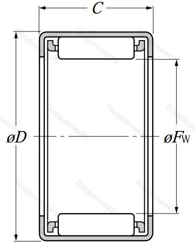 Игольчатый подшипник HK 1712 от производителя  NTN