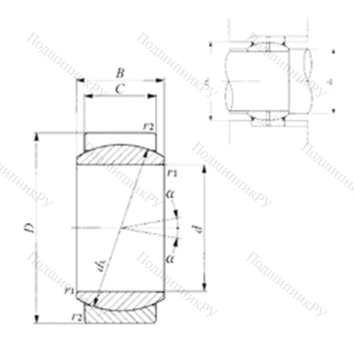 Подшипник скольжения сферический GE 12E