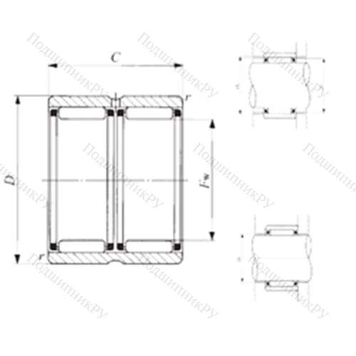 Подшипник игольчатый радиальный RNAFW 304026