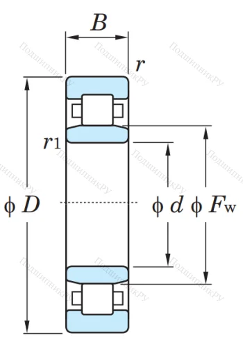 Роликовый цилиндрический подшипник NU 214 от производителя  KOYO