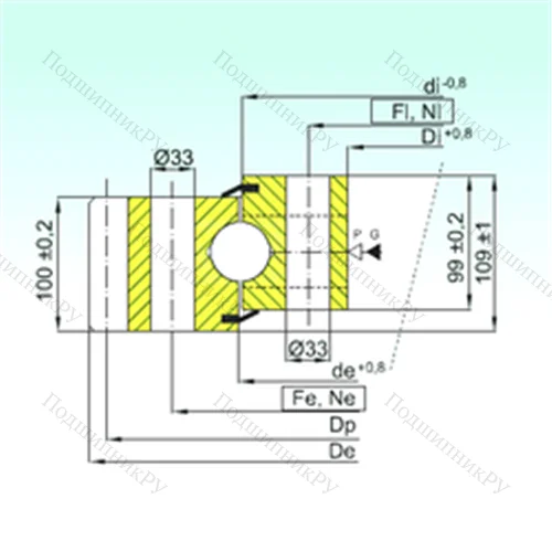 Подшипник шариковый опорно-поворотный EB 1.50.1900.400-1SPPN