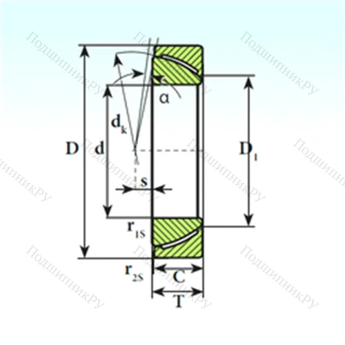 Подшипник скольжения сферический GAC 32 CP