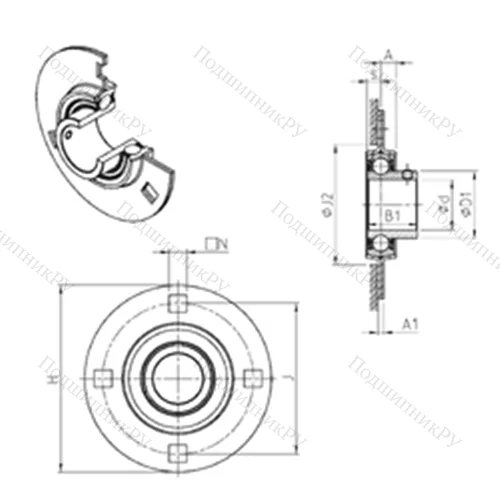 Подшипниковый узел шариковый радиальный USPF 210
