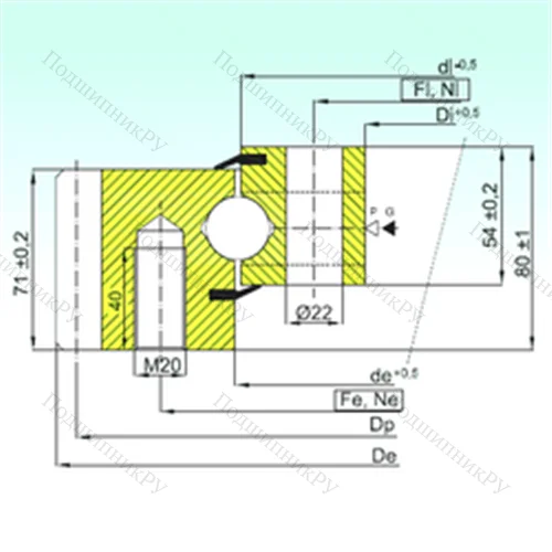 Подшипник шариковый опорно-поворотный EB 1.25.0655.200-1STPN