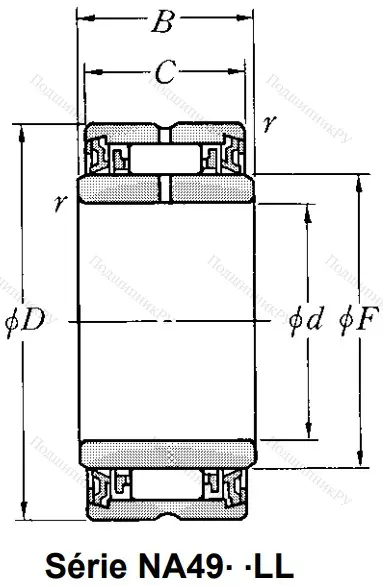 Игольчатый подшипник NA 4909 LL/3AS