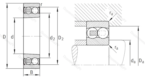 Двухрядный шариковый подшипник 2209 K 2RS TVH C 3 от производителя  FAG