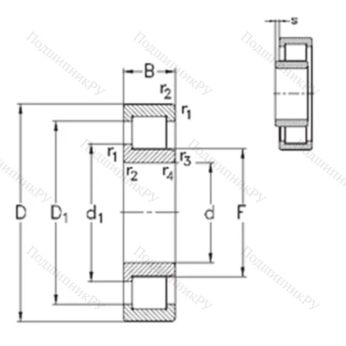 Подшипник роликовый радиальный NJ 2334-E-M 6