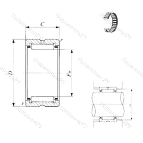 Подшипник игольчатый радиальный TAF 739025