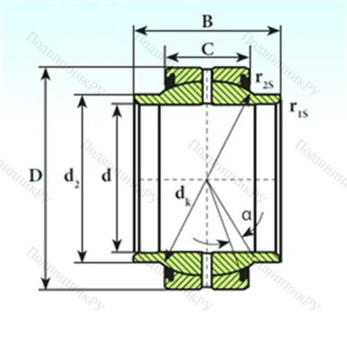 Подшипник скольжения сферический GEEM 20 ES 2RS