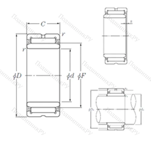 Подшипник игольчатый радиальный NK 100/26R+IR 90?100?26