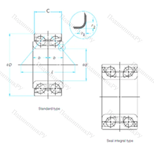 Подшипник шариковый радиально-упорный 805190W 90