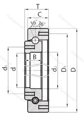 Модификация подшипника 1869/1100У размер 1100x1220x50