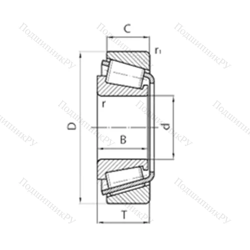Подшипник роликовый радиально-упорный 55KB 10