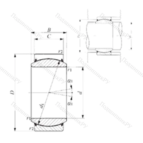 Подшипник скольжения сферический GE 50EC-2RS
