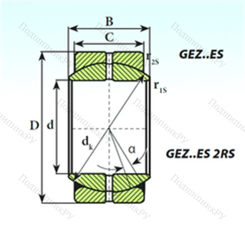 Подшипник скольжения сферический GEZ 57 ES
