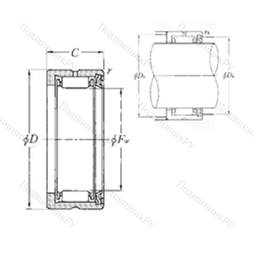 Подшипник игольчатый радиальный RNA 4909L