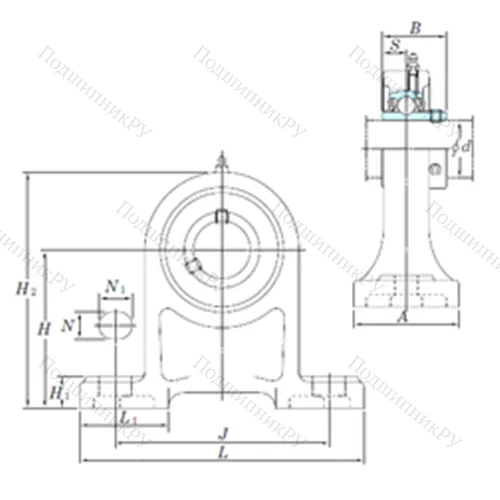 Подшипниковый узел шариковый радиальный UCPH 206-20 от производителя  KOYO