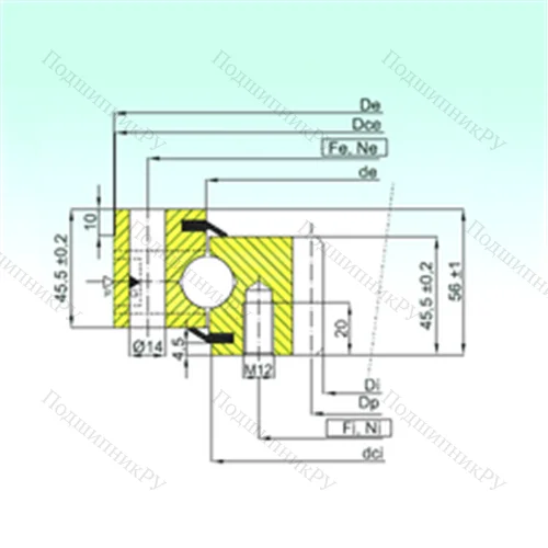 Подшипник шариковый опорно-поворотный ZB 1.20.0414.201-2SPTN