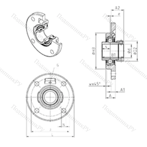 Подшипниковый узел шариковый радиальный EXFCE 213