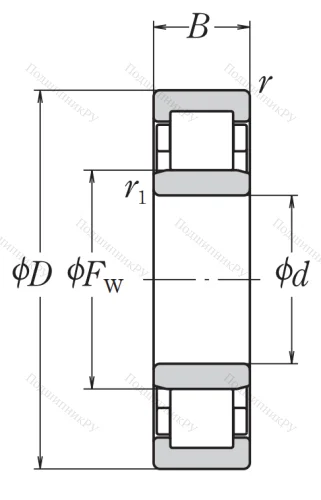 Роликовый цилиндрический подшипник NU 2314 ET