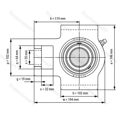 Подшипниковый узел UCT 321 - Вал: 105 мм от производителя  LPZ