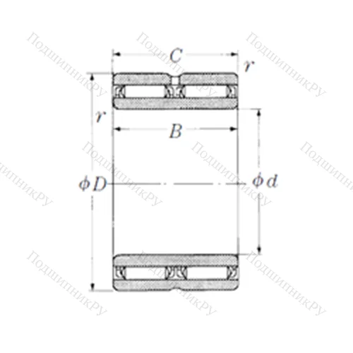 Подшипник игольчатый радиальный NAFW 254026