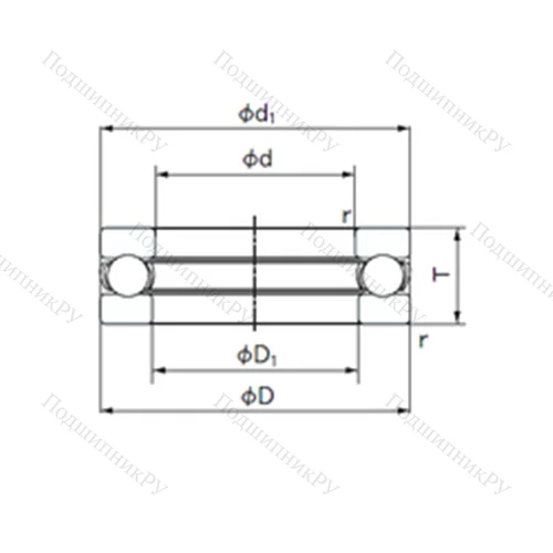 Подшипник шариковый упорный O-36