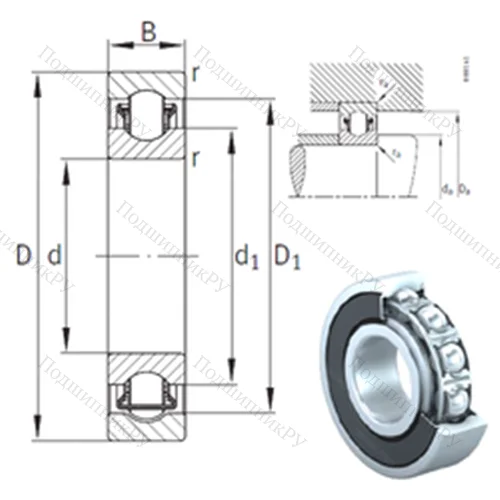 Подшипник с шариковыми роликами (ball roller) радиальный BXRE 306-2RSR