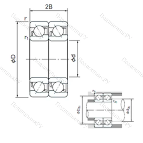Подшипник шариковый радиально-упорный спаренный 7217CDT