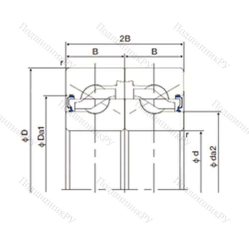 Подшипник шариковый упорно-радиальный спаренный 15TAB 04DF-2LR