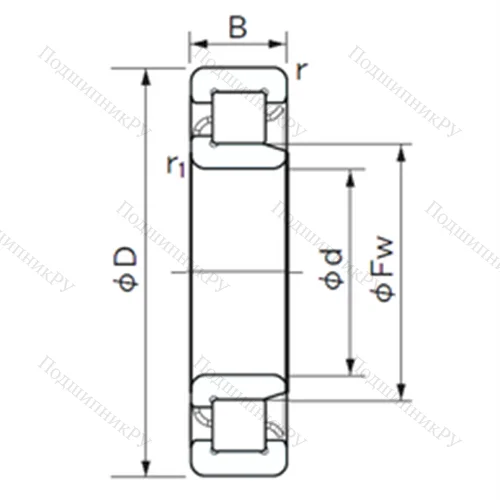 Подшипник роликовый радиальный NJ 2224 E