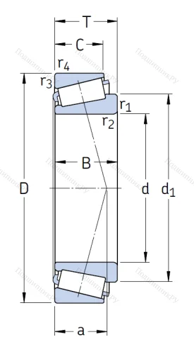 Конический роликовый подшипник 32308 J 2/Q от производителя  SKF
