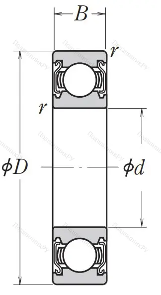 Однорядный шариковый подшипник 6900 ZZ 1 CM