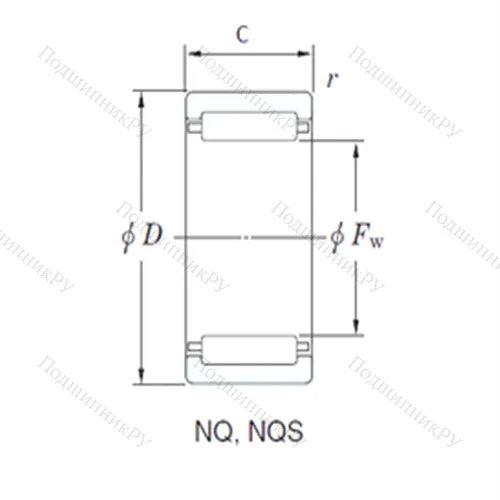 Подшипник игольчатый радиальный NQ 16/12