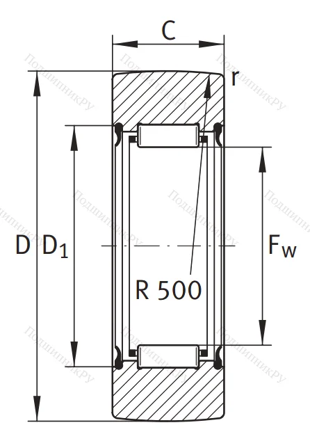 Игольчатый подшипник RNA 2203  2RSR
