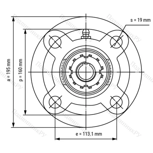 Подшипниковый узел UKFC 212+H 2312 - Вал: 55 мм