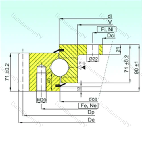 Подшипник шариковый опорно-поворотный EBL.30.1455.201-2STPN