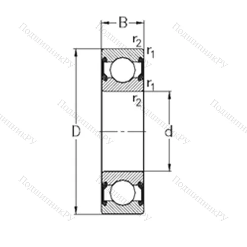 Подшипник шариковый радиальный 6209-2RS 2