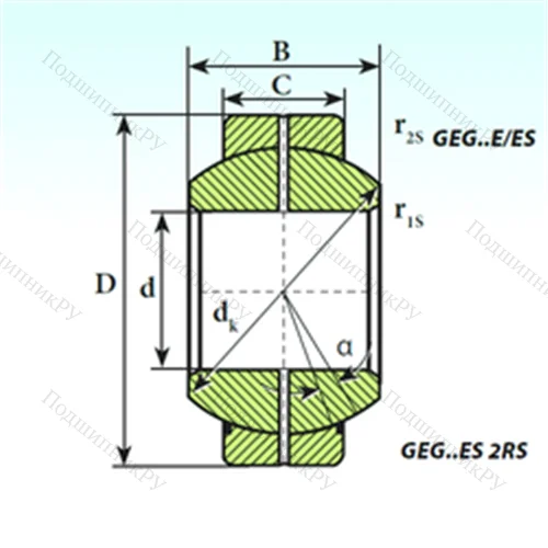 Подшипник скольжения сферический GEG 17 ES 2RS