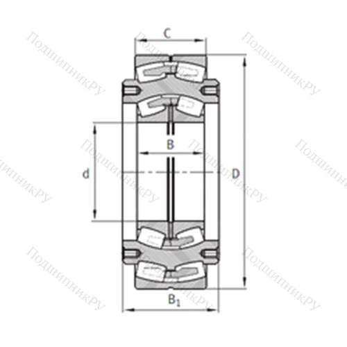 Подшипник роликовый радиальный самоцентрирующийся Z-525350.04.DRGL