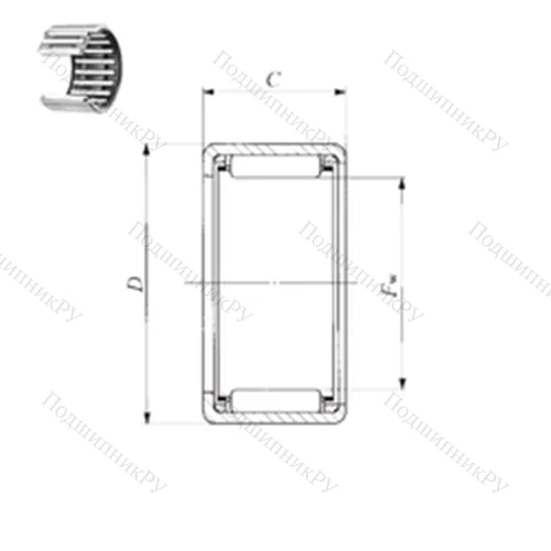 Подшипник игольчатый радиальный TA 6040 Z
