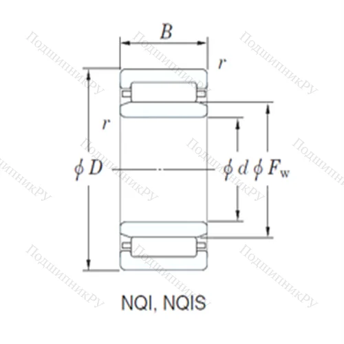 Подшипник игольчатый радиальный NQI 45/25