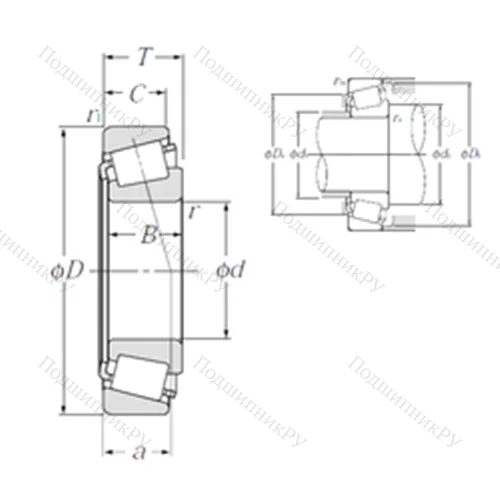 Подшипник роликовый радиально-упорный 4T-LM 12749/LM 12711