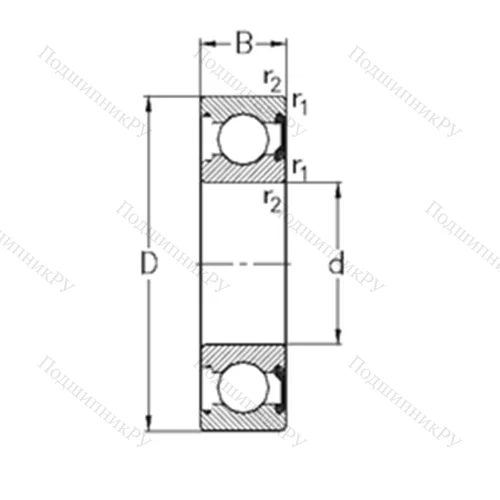 Подшипник шариковый радиальный 61804-2RSR