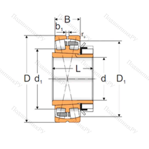 Подшипник роликовый радиальный самоцентрирующийся 22222 KMBW 33+H 322