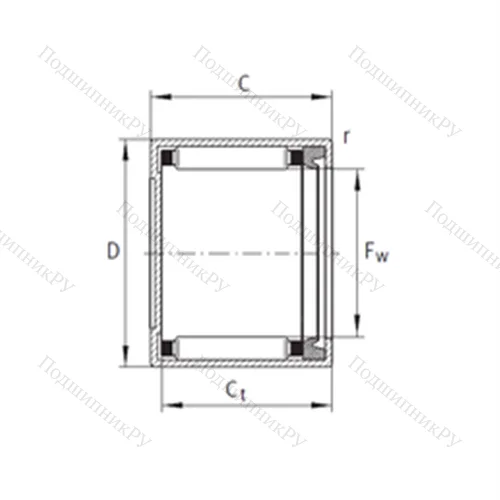 Подшипник игольчатый радиальный BK 2018-RS"