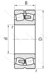 Модификация подшипника 2538/1060К1Х размер 1060x1580x480