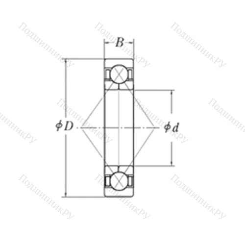 Подшипник шариковый радиально-упорный с четырёхточечным контактом QJL 1.1/2