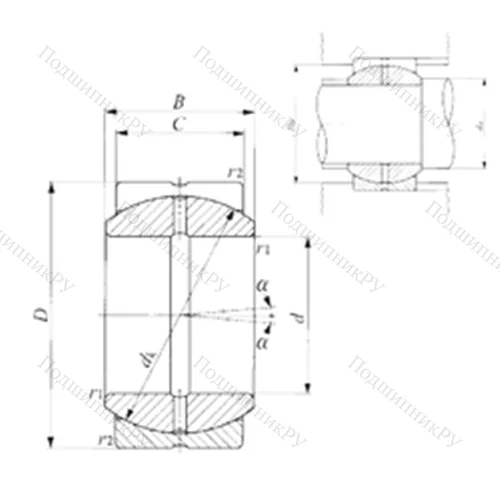 Подшипник скольжения сферический SB 70A